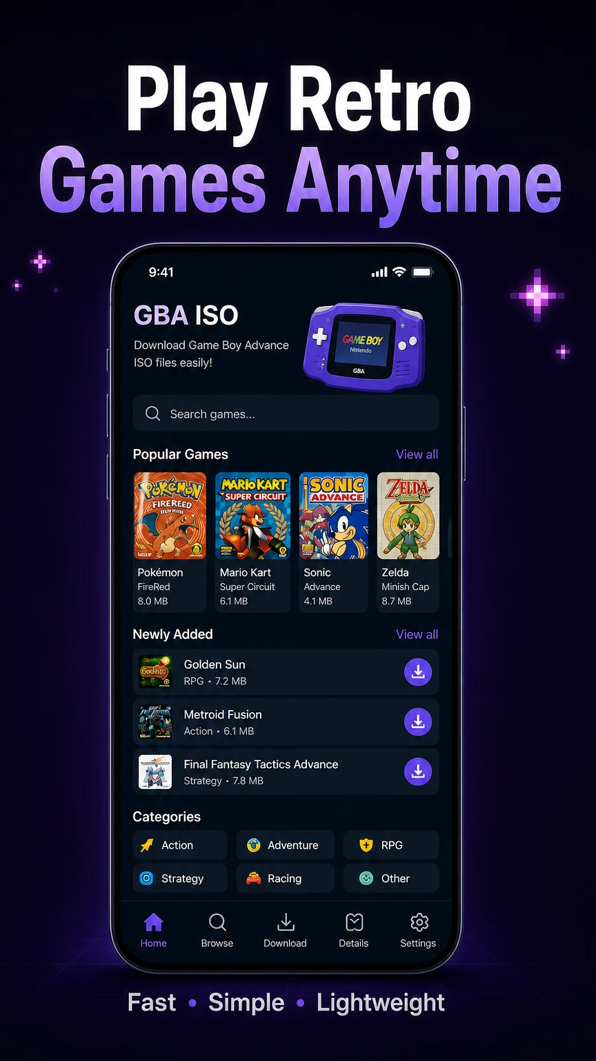 GBA Emulator ROM Downloader screenshot